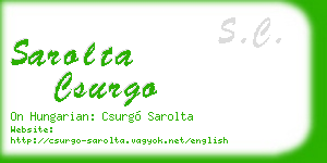 sarolta csurgo business card